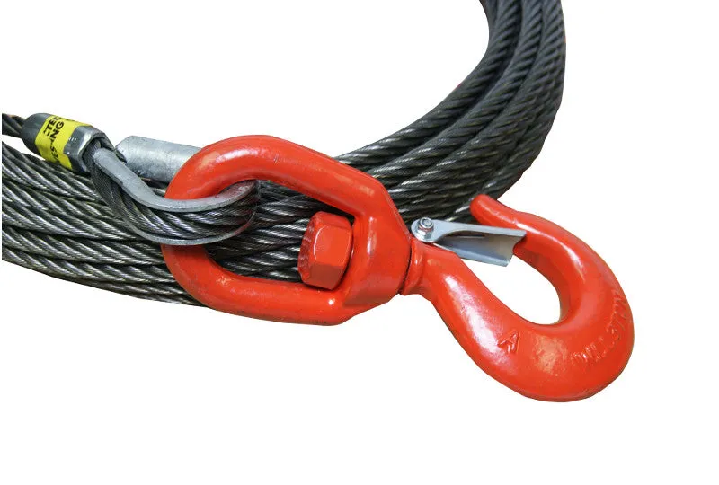 1/2" Steel Core Winch Cable with Swivel Hook