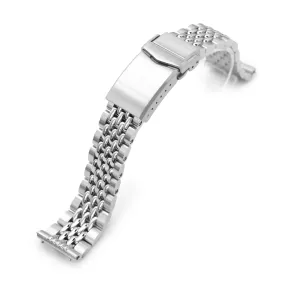 18mm, 19mm or 20mm Goma BOR Q.R. Watch Band Straight End, 316L Stainless Steel Brushed and Polished V-Clasp