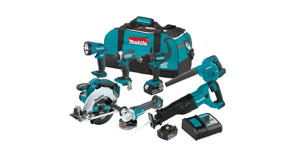 2020 Makita 18V LXT® Cordless 7-Pc. Combo Kit (3.0Ah) (XT706)