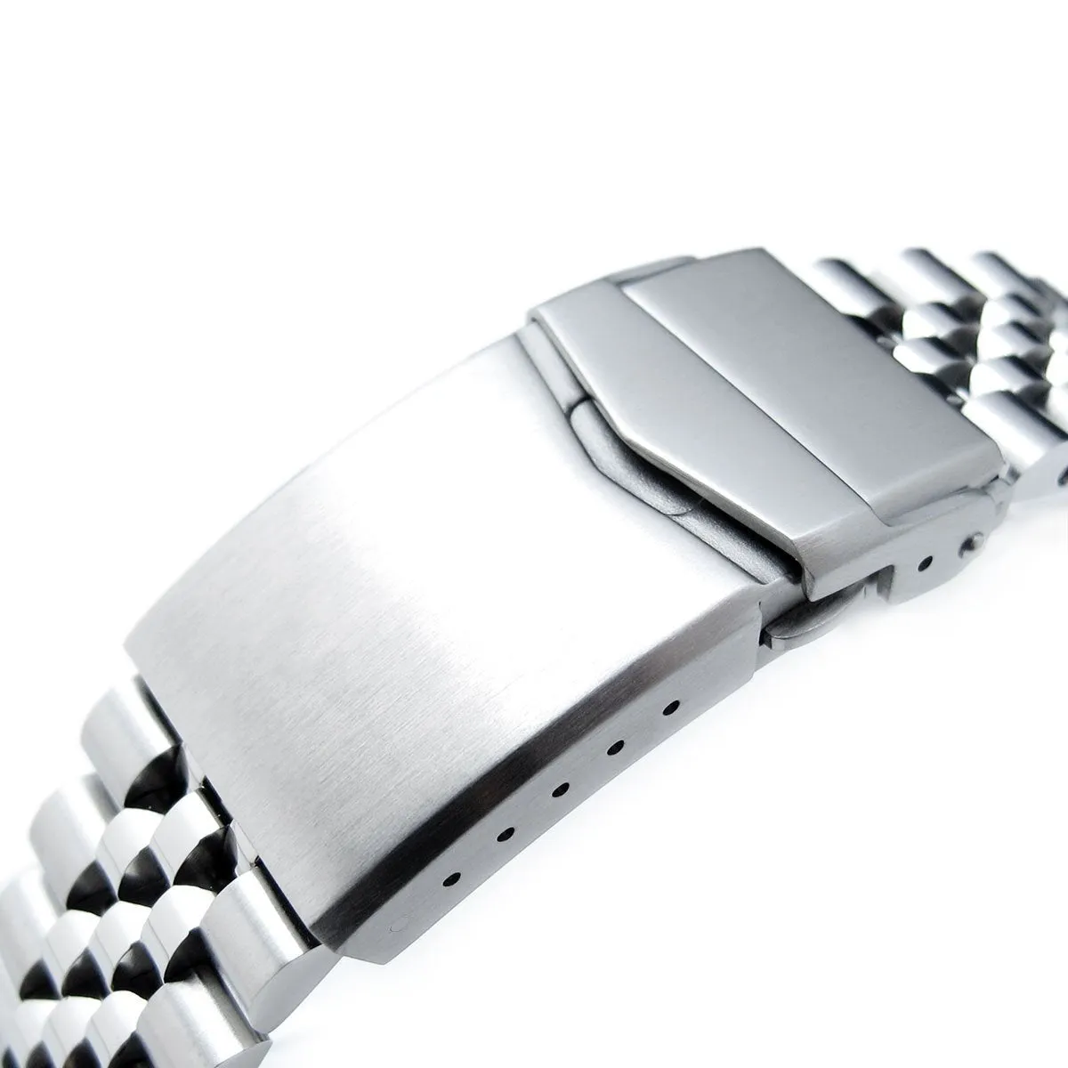 20mm Super-J Louis JUB Watch Band Straight End, 316L Stainless Steel V-Clasp Brushed