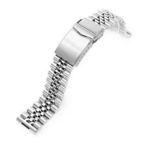 20mm Super-J Louis JUB Watch Band Straight End, 316L Stainless Steel V-Clasp Brushed