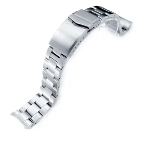 20mm Super-O Boyer Watch Band compatible with Seiko Solar Power SSC015, 316L Stainless Steel V-Clasp Button Double Lock