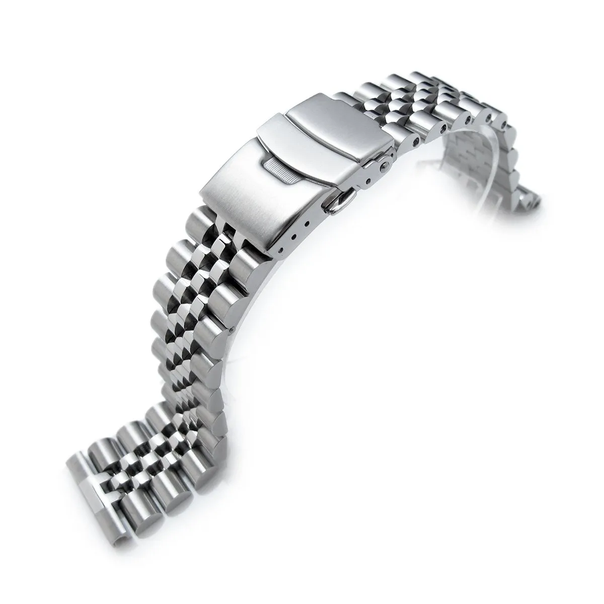 22mm Super-J Louis JUB Watch Band Straight End, 316L Stainless Steel Diver Clasp