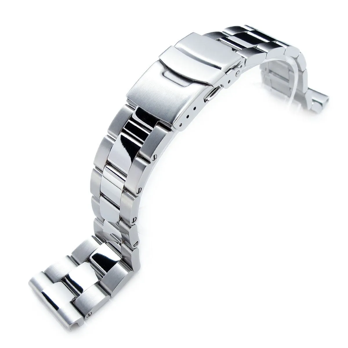 22mm Super-O Boyer Straight End Watch Band, Brushed & Polished Crossover 316L Stainless Steel