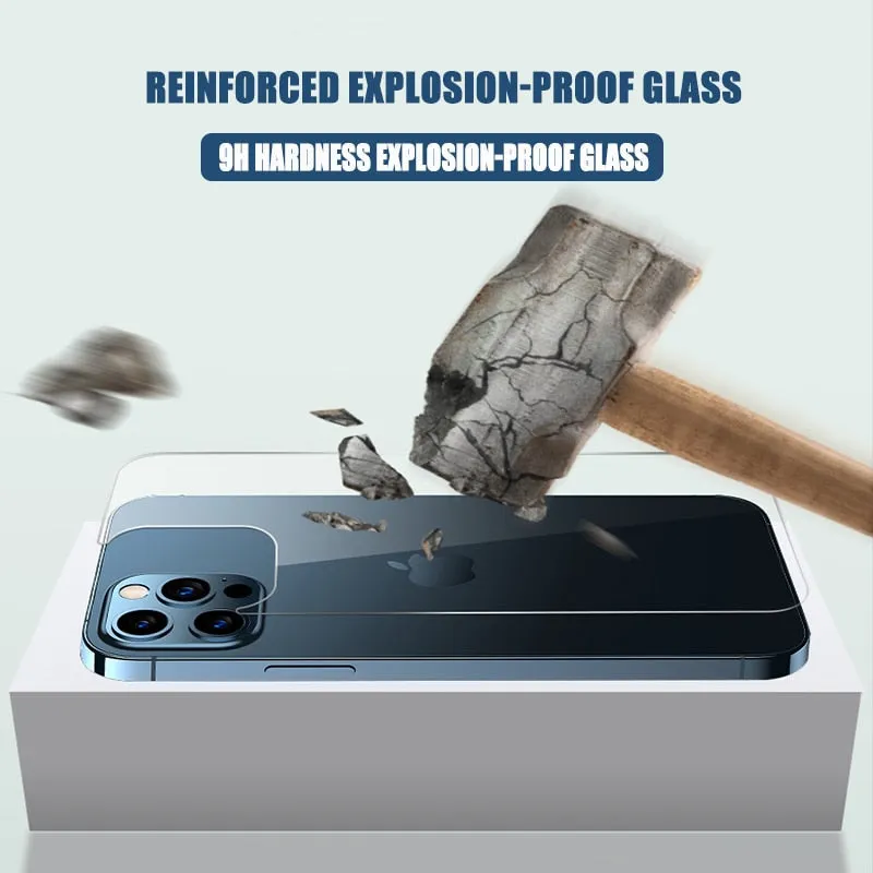 3In1 Front Back Lens Full Cover Protective Tempered Glass iPhone 13 12 11 Pro Max 13 Mini HD Clear Screen Protector Film