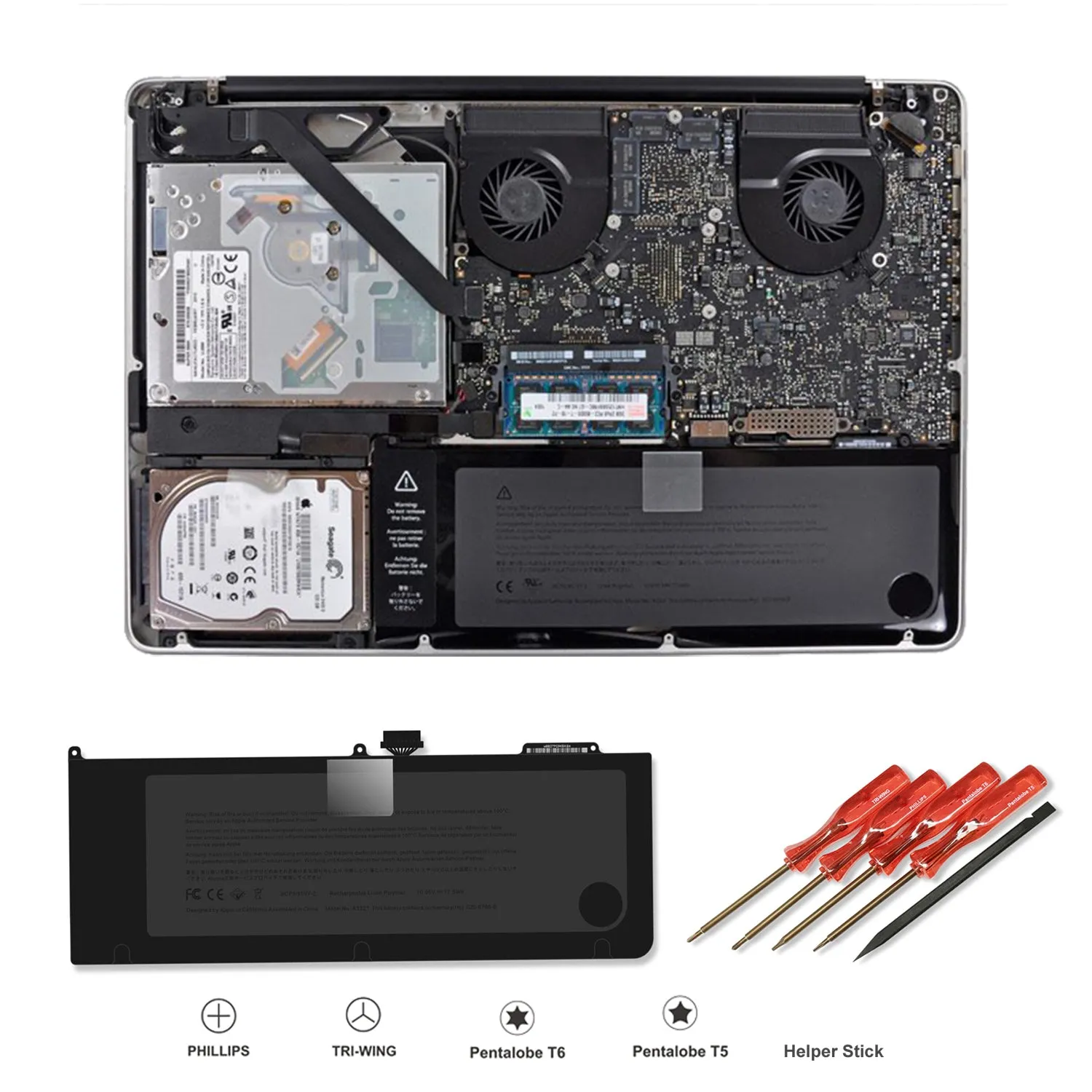 77.5Wh A1321 Battery for Mid 2009 2010 Apple MacBook Pro 15" A1286 EMC 2324 2325 2353 MB985*/A MB986*/A MC118*/A MC371*/A MC372*/A MC373*/A Apple MacBook Pro 15 Inch A1286 Battery A1321