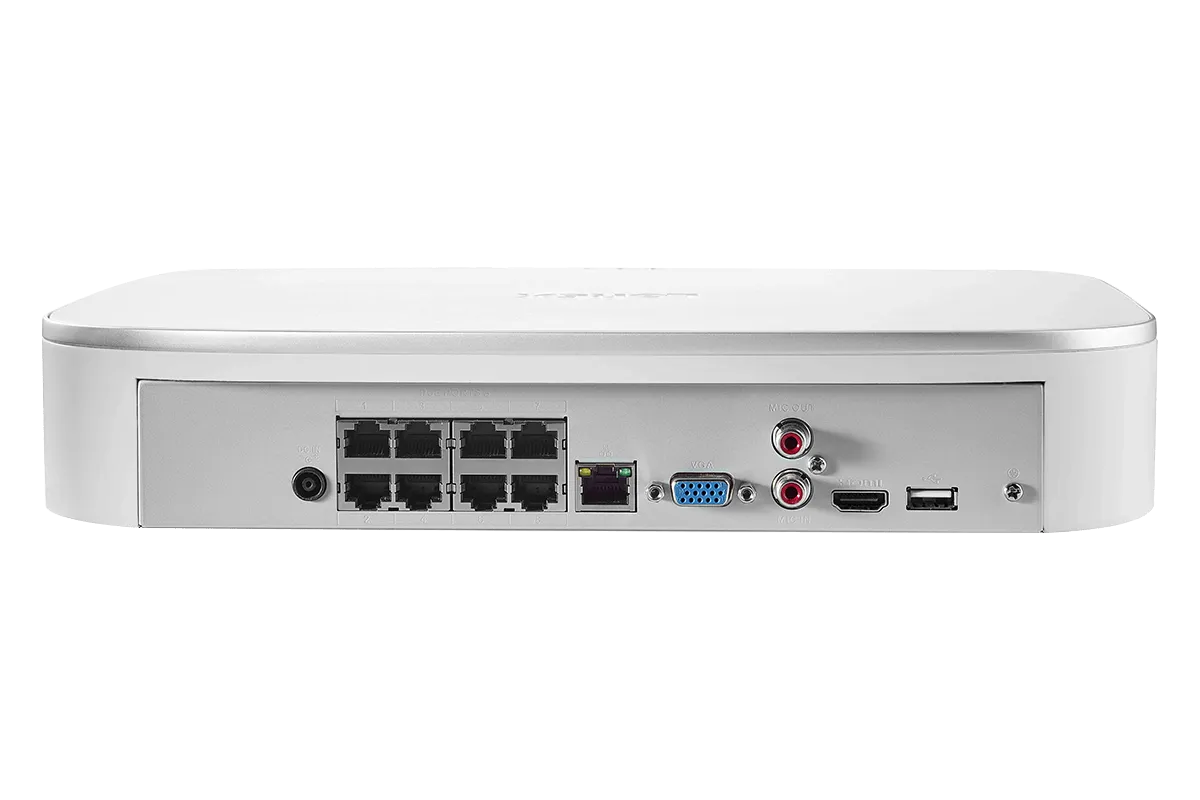 8-Channel NVR Fusion System with Four 4K (8MP) IP Cameras and 2 Wi-Fi Indoor Cameras