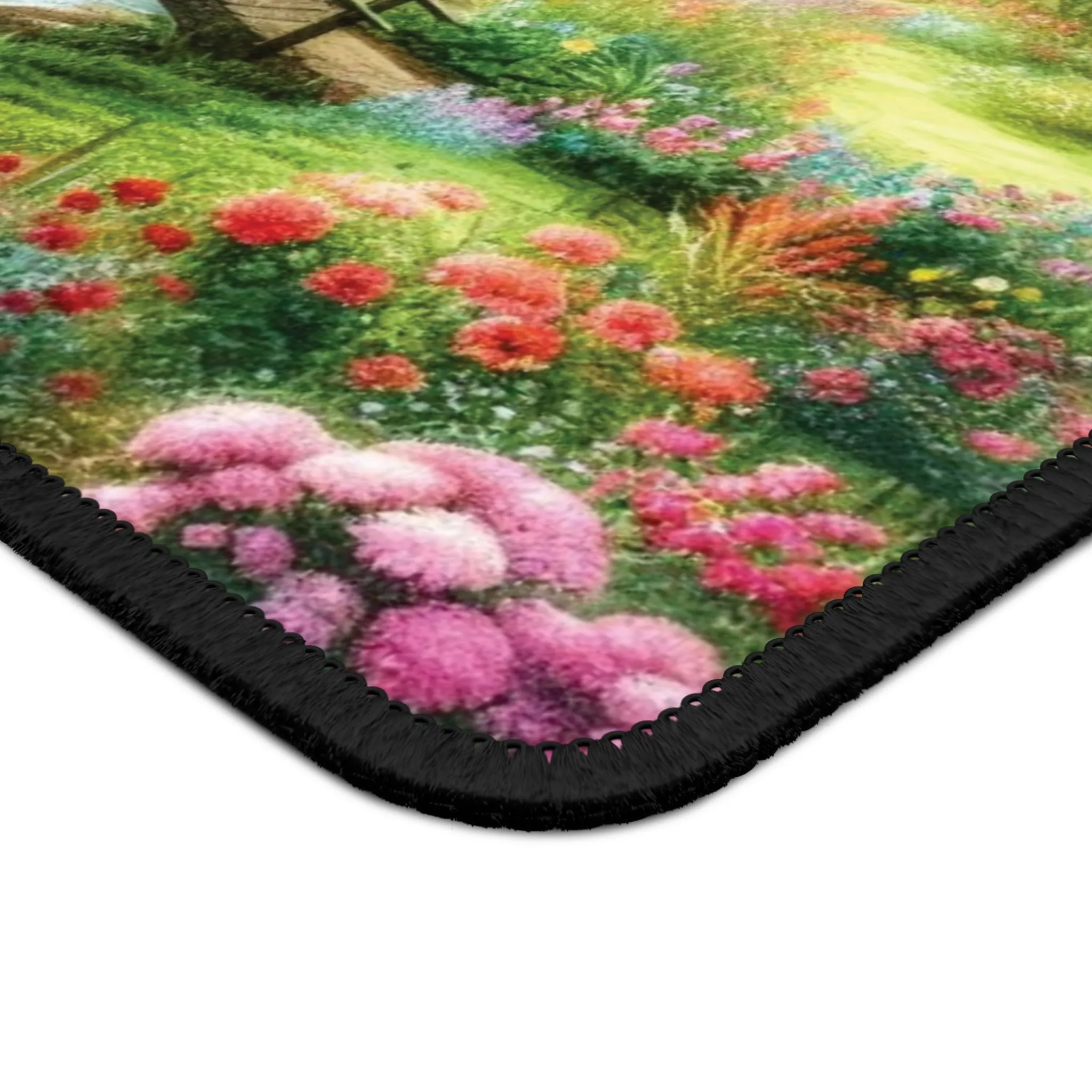 A cute forest and a small hut in spring Gaming Mouse Pad