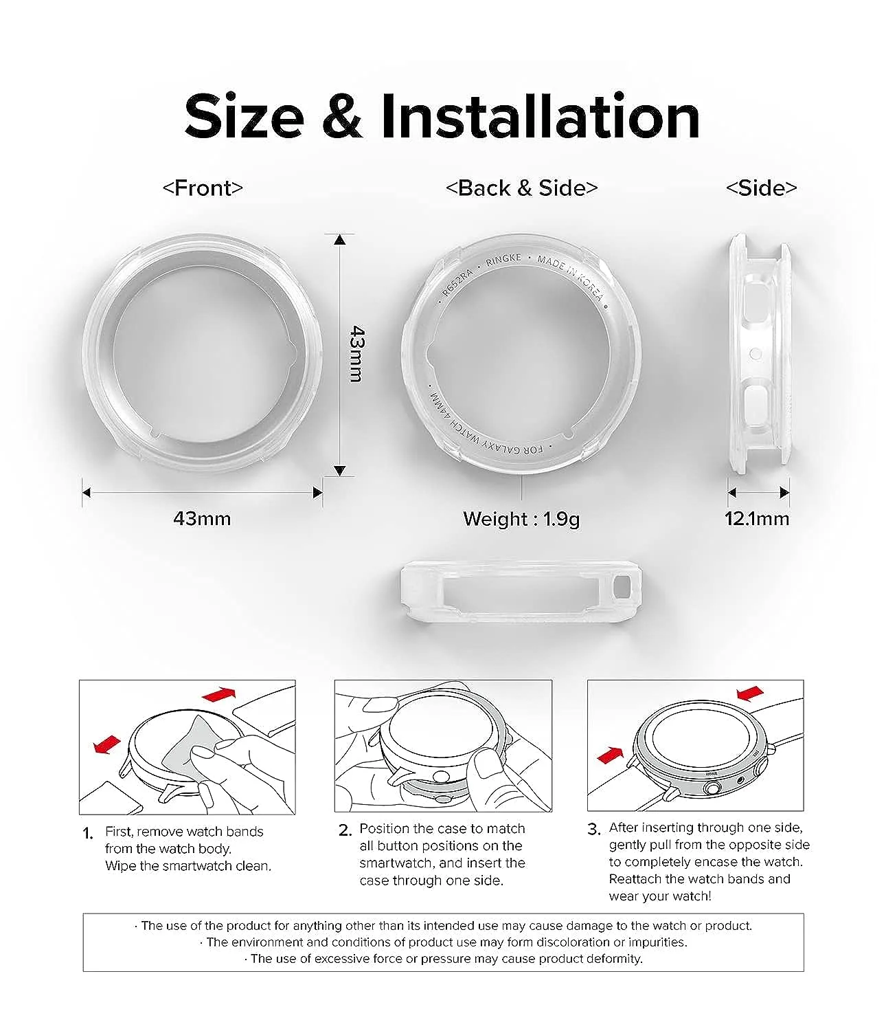 Air Sports Compatible with Samsung Galaxy Watch 5 40mm Case - Matte Clear