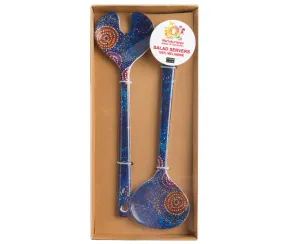 Alma Granite Salad Server Set - Designed By Warlukurlangu Artists of Yuendumu, Australia.