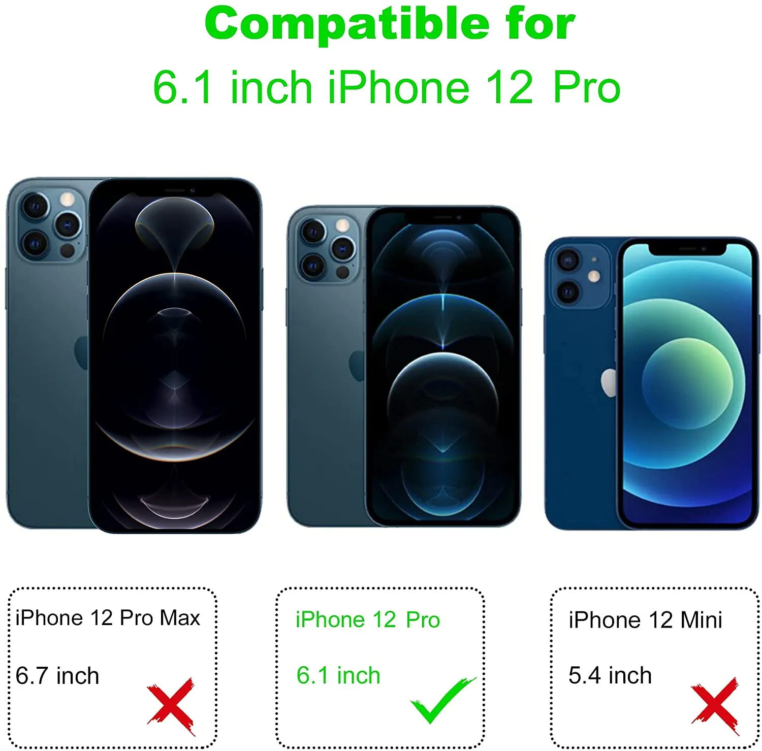 Arae 2 Pack Camera Lens Protector for iPhone 12 Pro   2 Pack Screen Protector, HD Tempered Glass Anti Scratch Work with Most Case, 6.1 inch