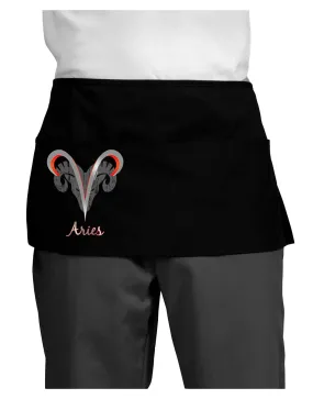 Aries Symbol Dark Adult Mini Waist Apron, Server Apron