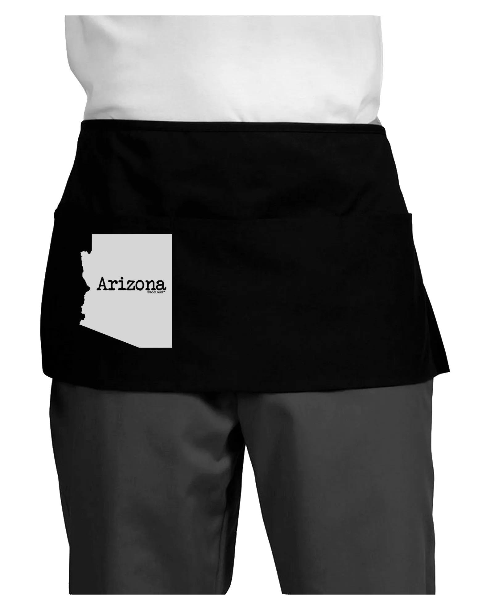 Arizona - United States Shape Dark Adult Mini Waist Apron, Server Apron by TooLoud