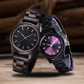 Attabad - Minimal Ebony Couple Watch