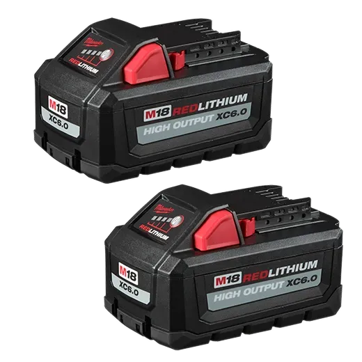 Battery Pack - Milwaukee M18™ REDLITHIUM™ HIGH OUTPUT™ XC6.0 Battery Pack (2 Pk), 48-11-1862