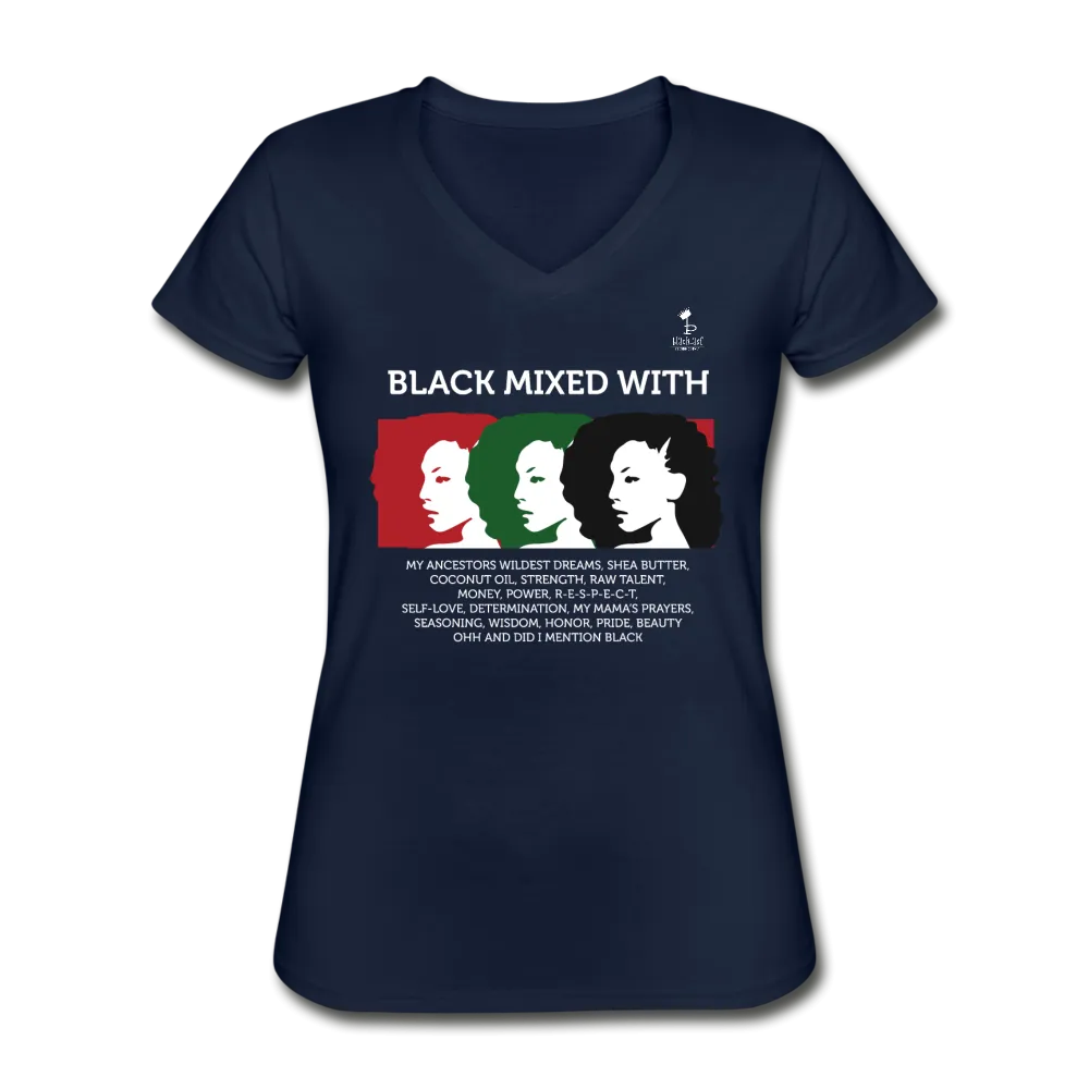 Black Mixed With...- Women's V-Neck T-Shirt