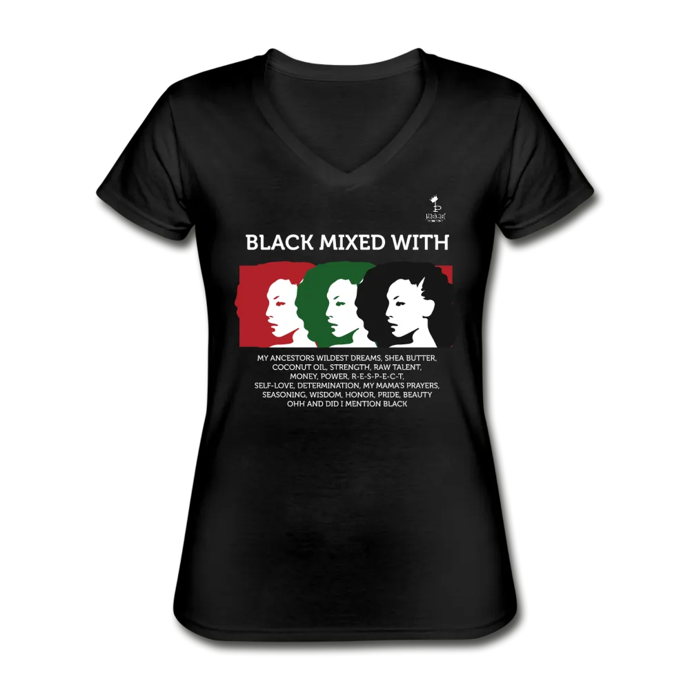 Black Mixed With...- Women's V-Neck T-Shirt