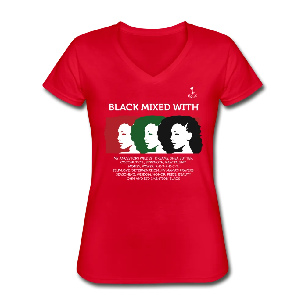 Black Mixed With...- Women's V-Neck T-Shirt