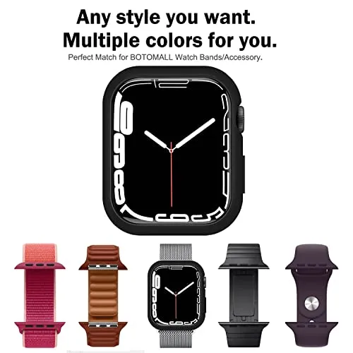 BOTOMALL Compatible with Apple Watch Bumper Case 38mm Series 3 2 Soft Flexible TPU Thin Lightweight Protective Cover for iWatch [NO Front Screen Protector]