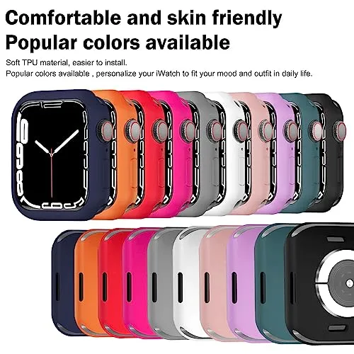 BOTOMALL Compatible with Apple Watch Bumper Case 38mm Series 3 2 Soft Flexible TPU Thin Lightweight Protective Cover for iWatch [NO Front Screen Protector]