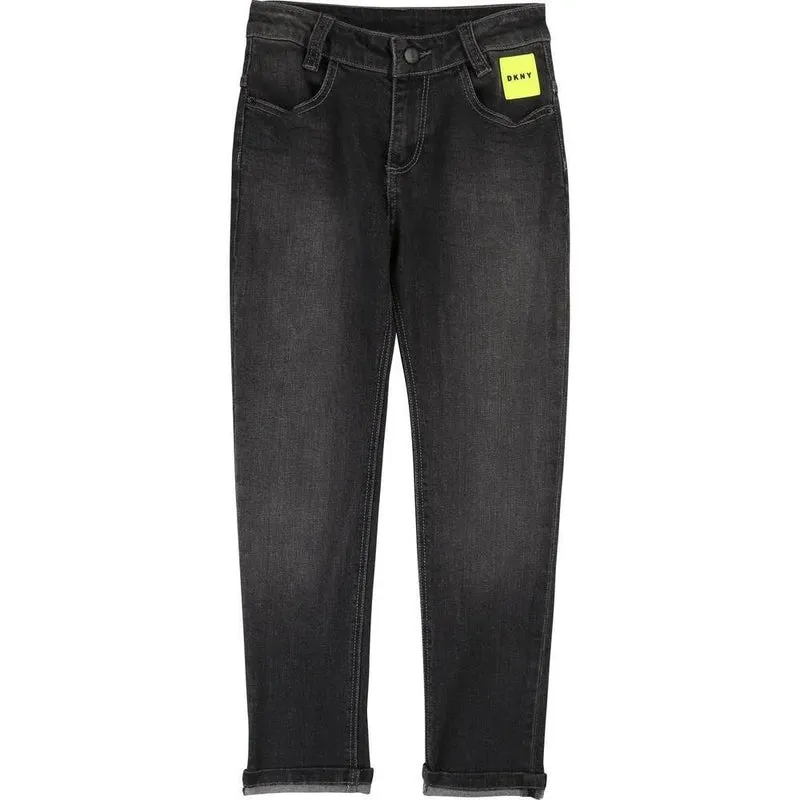 Boys Dark Grey Logo Jeans