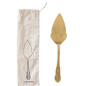 Brass Cake Server With Bag