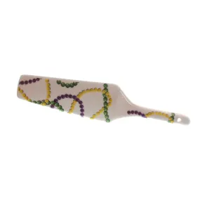 Ceramic Mardi Gras Beads Cake Server