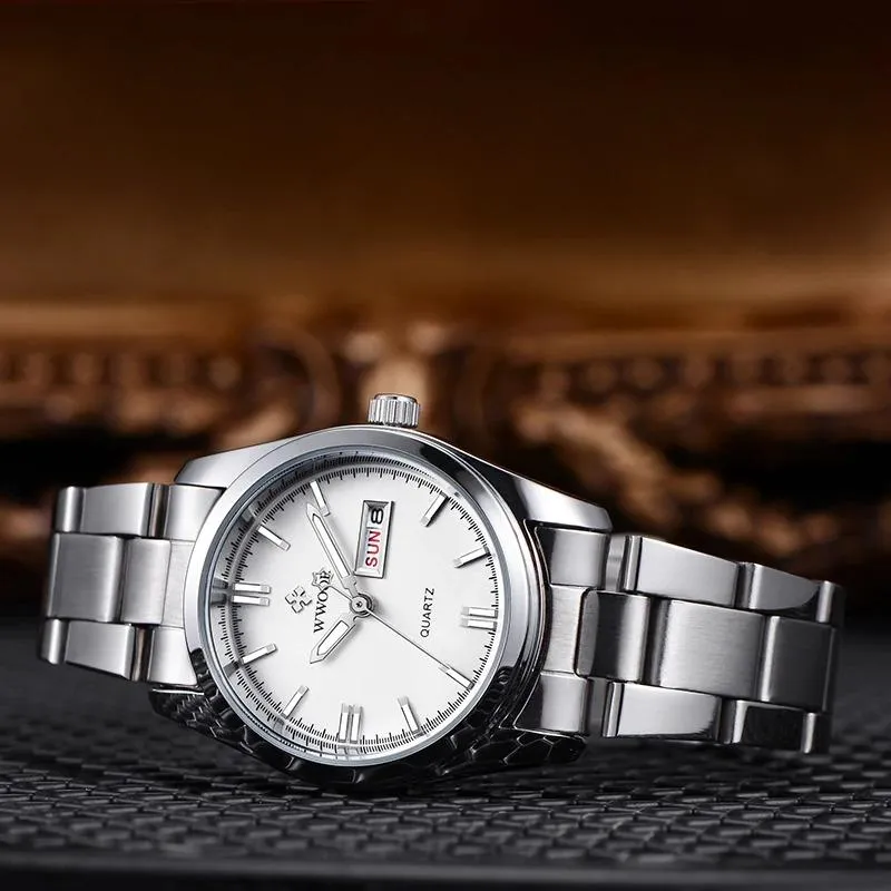 Classic Full Silver Stainless Steel Quartz Watch