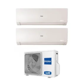 Climatizzatore Condizionatore Haier Dual Split Inverter serie FLEXIS PLUS WHITE 7 12 con 2U50S2SM1FA R-32 Wi-Fi Integrato Colore Bianco 7000 12000