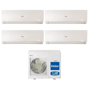 Climatizzatore Condizionatore Haier Quadri Split Inverter serie FLEXIS PLUS WHITE 7 12 12 15 con 4U75S2SR3FA R-32 Wi-Fi Integrato Colore Bianco 7000 12000 12000 15000