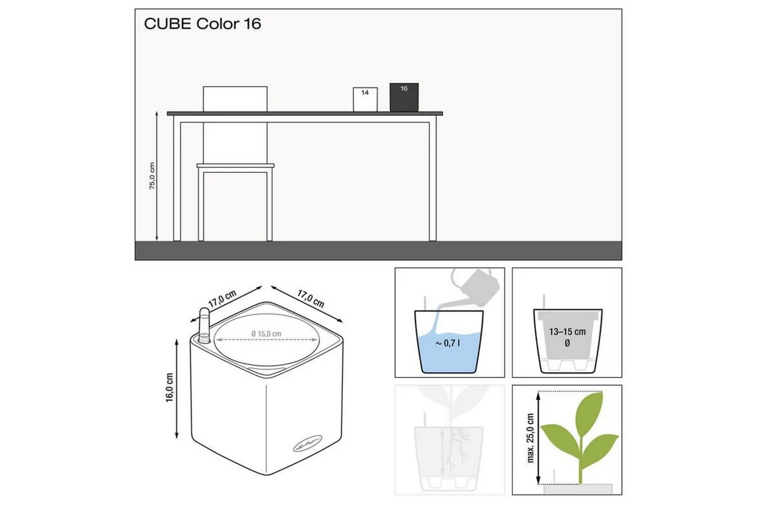 Cube Color 16 cm