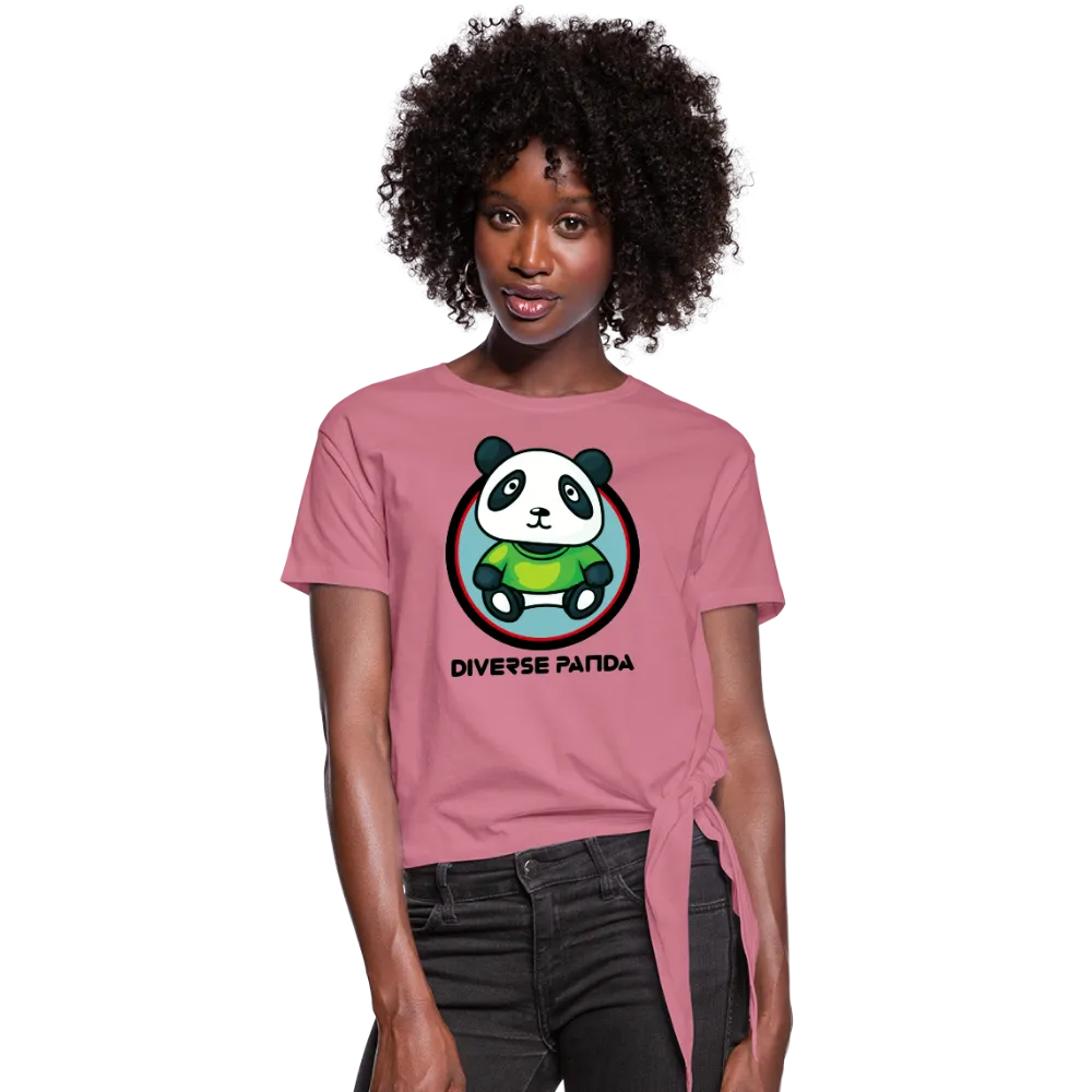 Diverse Panda Greener Theme Women's Knotted T-Shirt