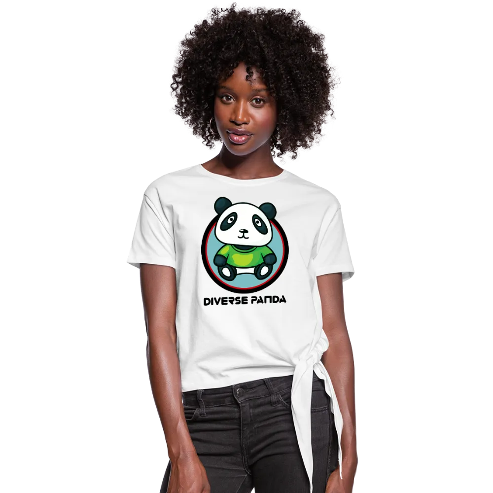 Diverse Panda Greener Theme Women's Knotted T-Shirt