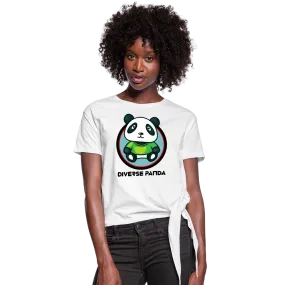 Diverse Panda Greener Theme Women's Knotted T-Shirt