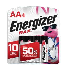 Energizer MAX AA Batteries (4-Pack), Double A Alkaline Batteries