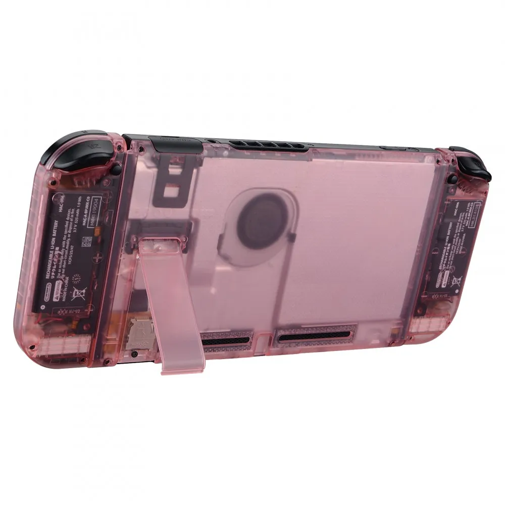 eXtremeRate Back Plate for NS Switch Console, NS Joycon Handheld Controller Housing with Colorful Buttons, DIY Replacement Shell for NS Switch -Cherry Pink - QM507