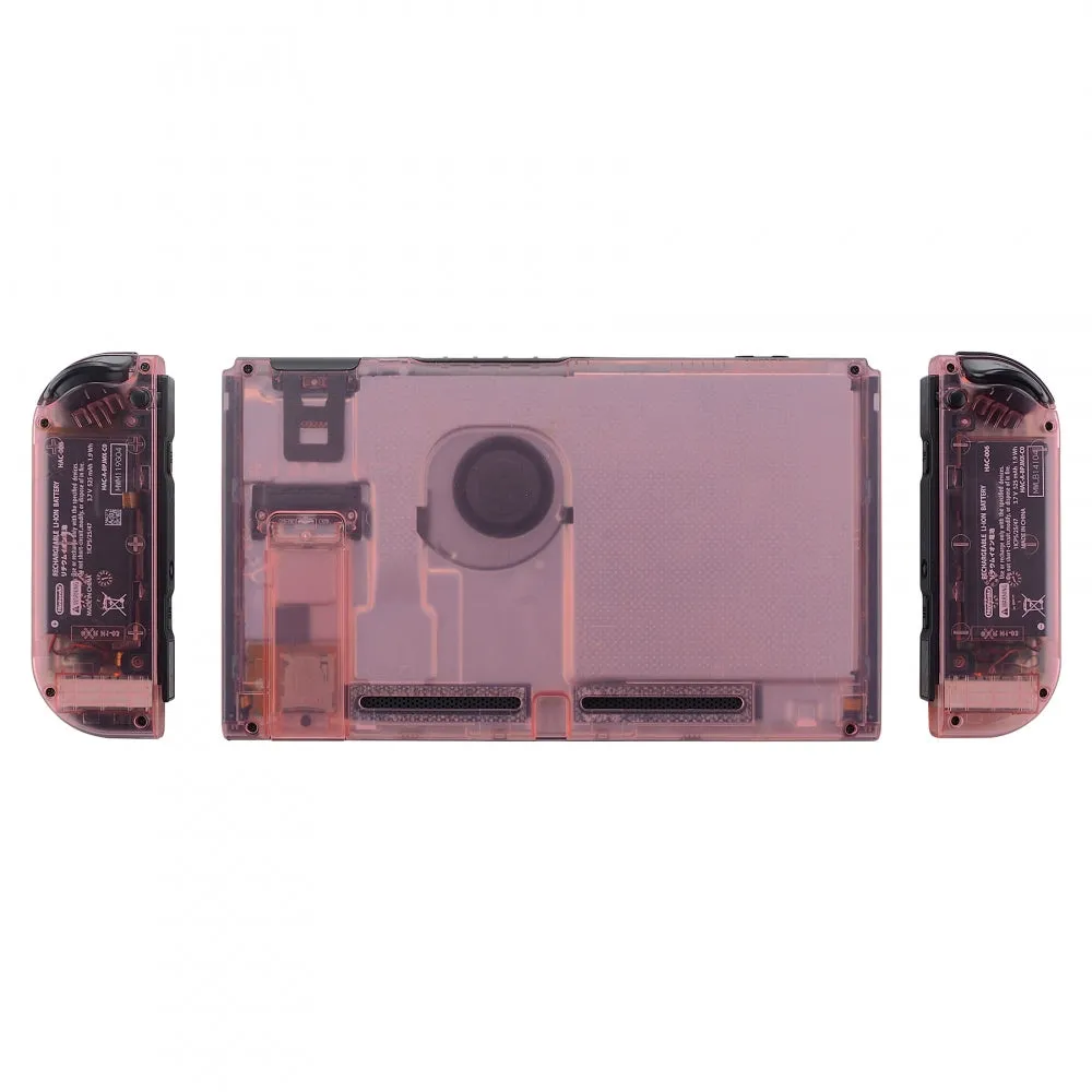 eXtremeRate Back Plate for NS Switch Console, NS Joycon Handheld Controller Housing with Colorful Buttons, DIY Replacement Shell for NS Switch -Cherry Pink - QM507