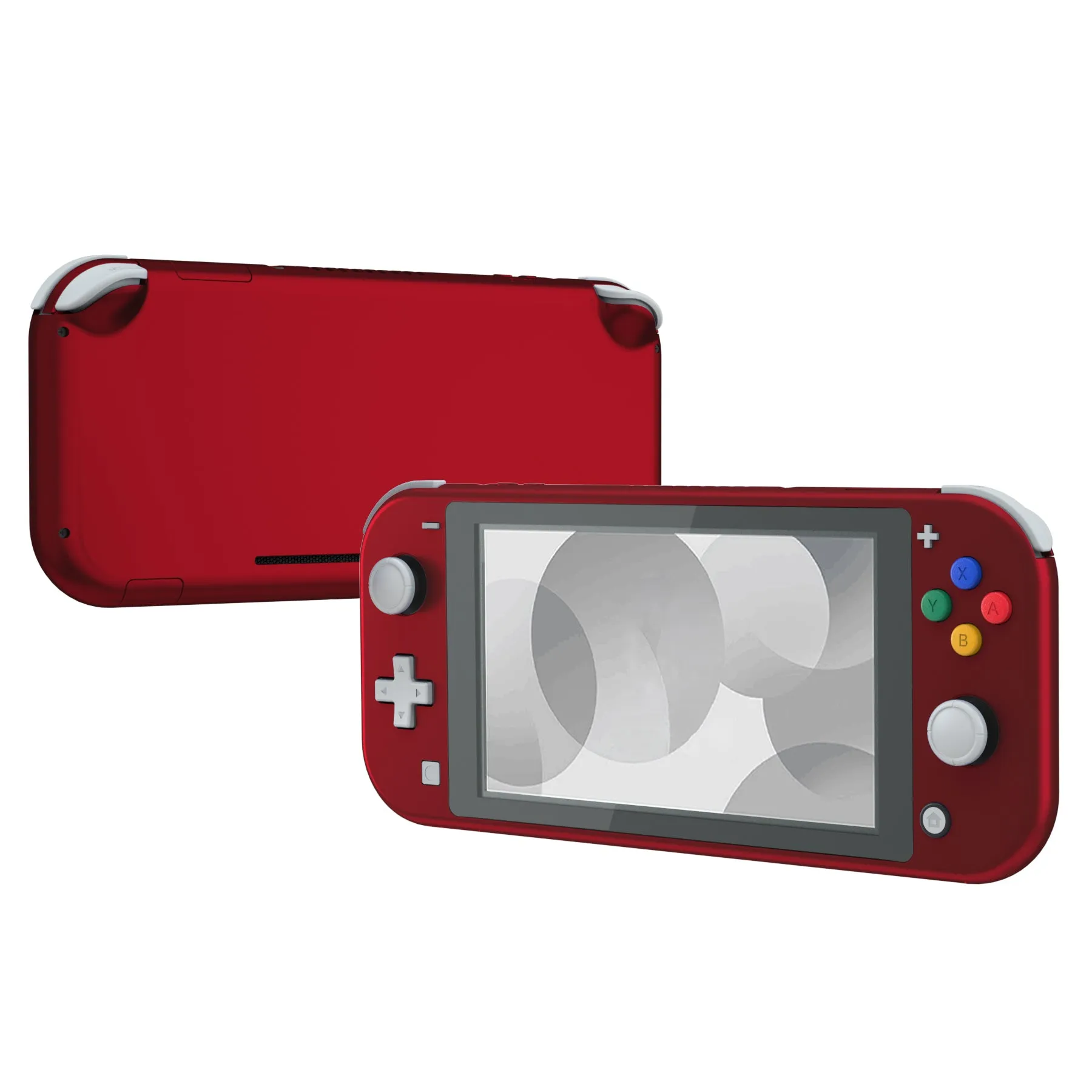 eXtremeRate Soft Touch Scarlet Red DIY Replacement Shell for Nintendo Switch Lite, NSL Handheld Controller Housing w/ Screen Protector, Custom Case Cover for Nintendo Switch Lite - DLP303