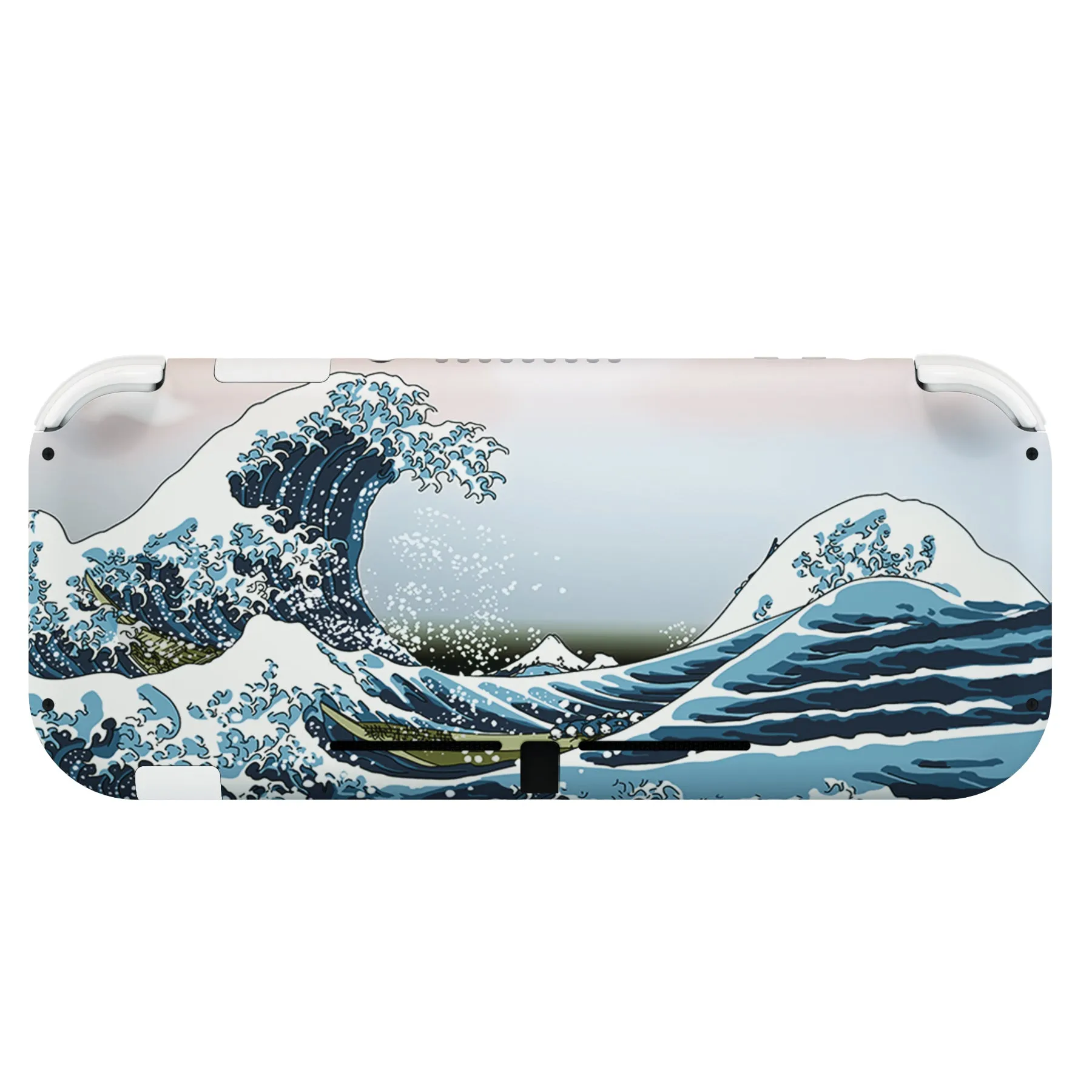 eXtremeRate Soft Touch The Great Wave DIY Replacement Shell for Nintendo Switch Lite, NSL Handheld Controller Housing w/ Screen Protector, Custom Case Cover for Nintendo Switch Lite - DLT106