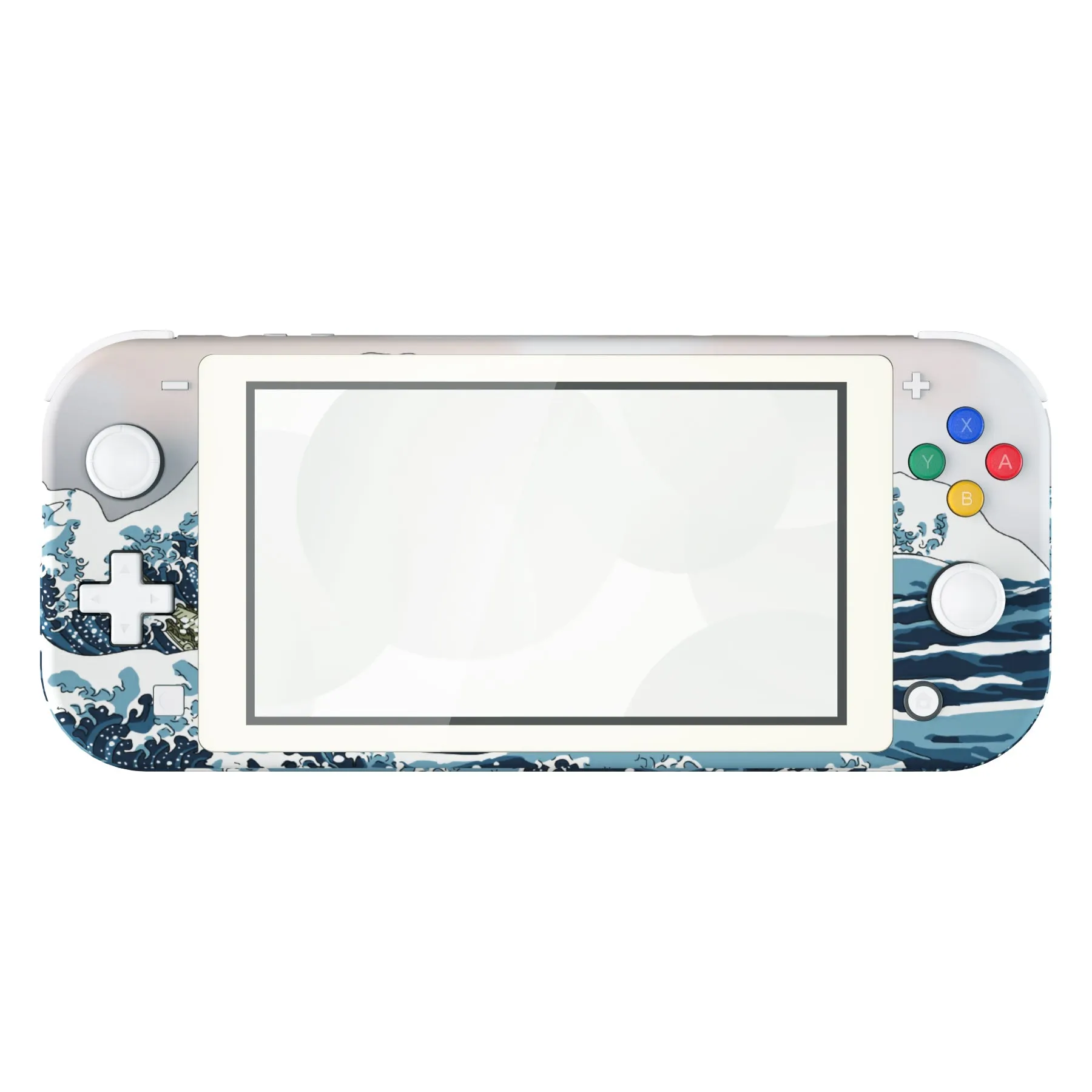 eXtremeRate Soft Touch The Great Wave DIY Replacement Shell for Nintendo Switch Lite, NSL Handheld Controller Housing w/ Screen Protector, Custom Case Cover for Nintendo Switch Lite - DLT106