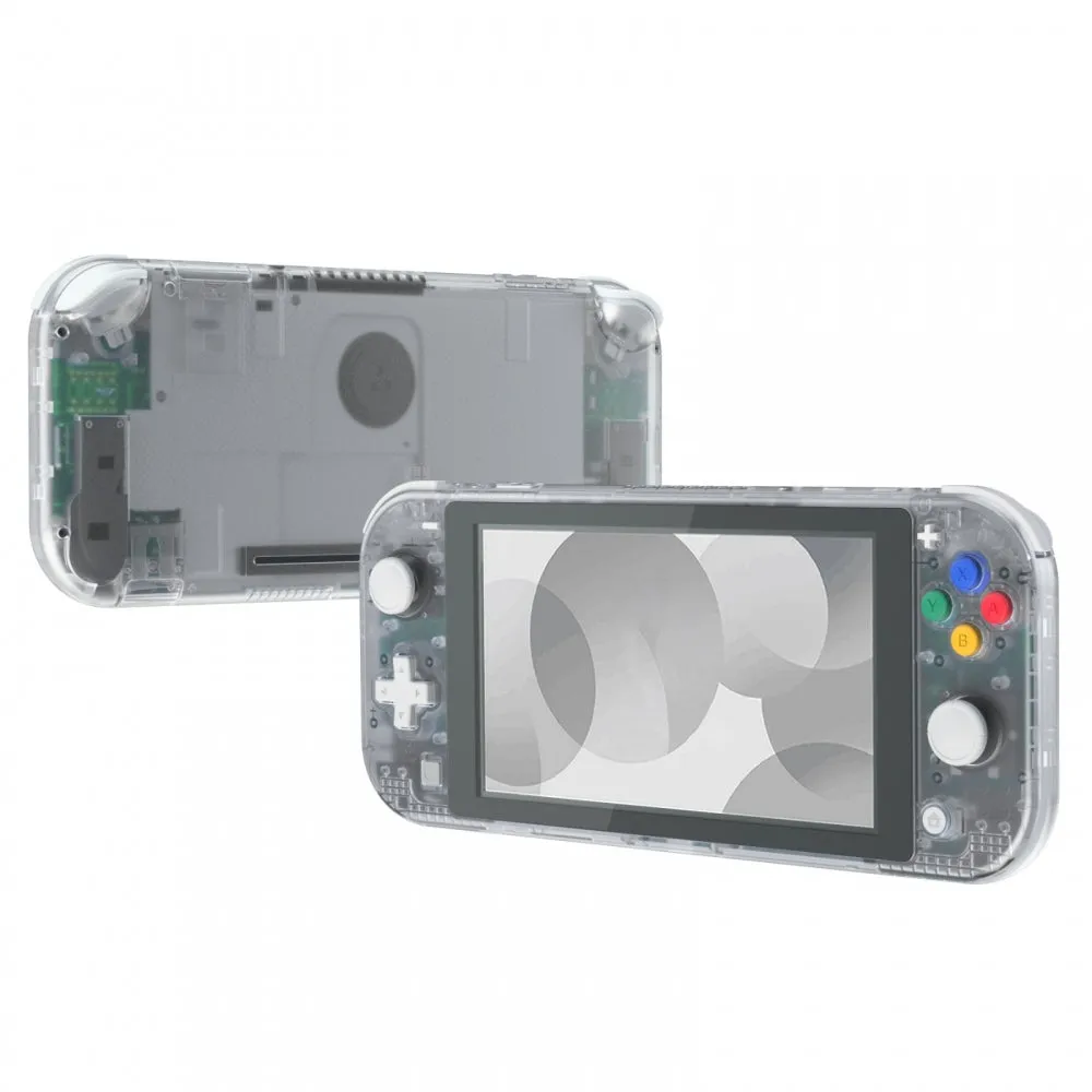 eXtremeRate Transparent Clear DIY Replacement Shell for NS Switch Lite, NSL Handheld Controller Housing w/ Screen Protector, Custom Case Cover for Nintendo Switch Lite - DLM501