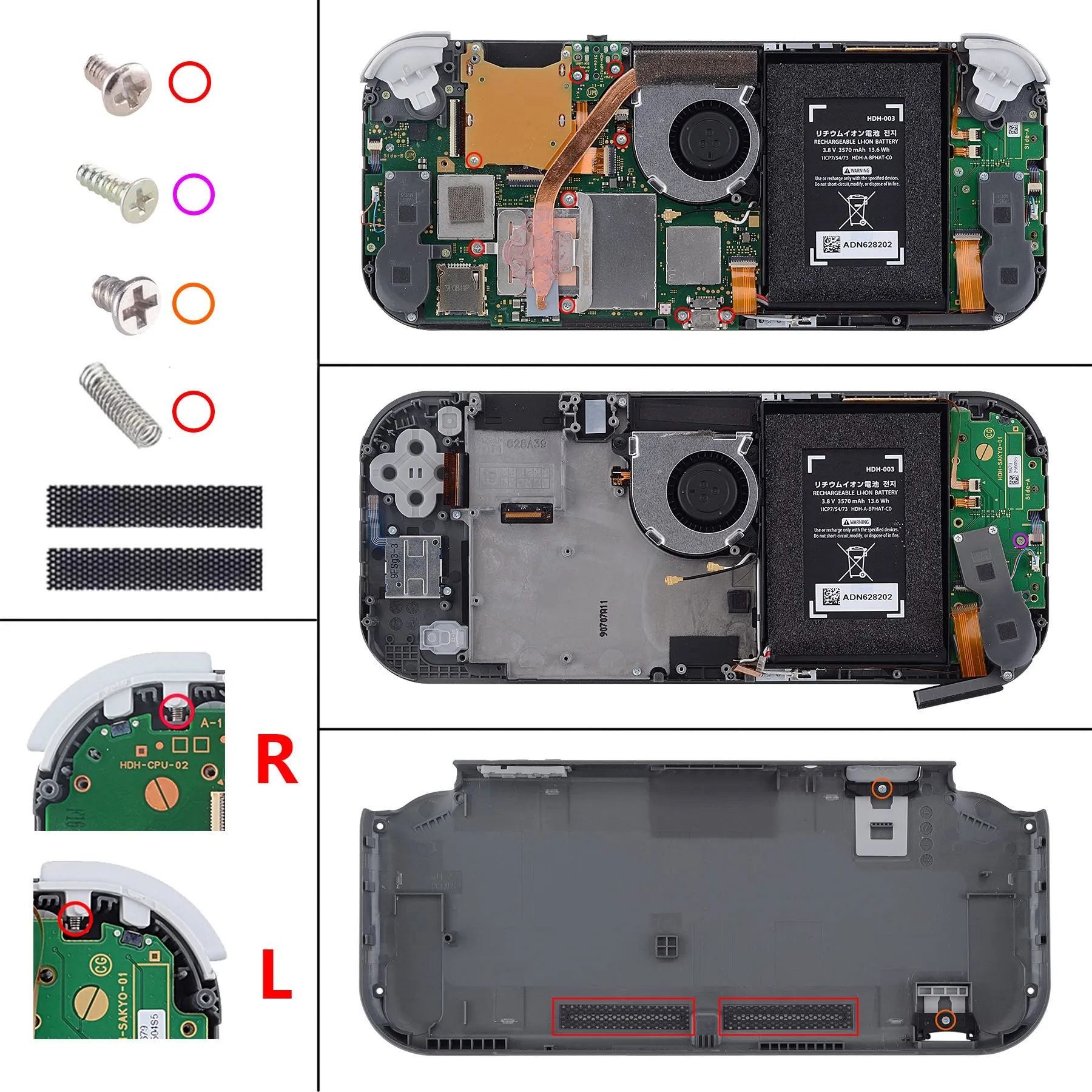 eXtremeRate Transparent Clear DIY Replacement Shell for NS Switch Lite, NSL Handheld Controller Housing w/ Screen Protector, Custom Case Cover for Nintendo Switch Lite - DLM501