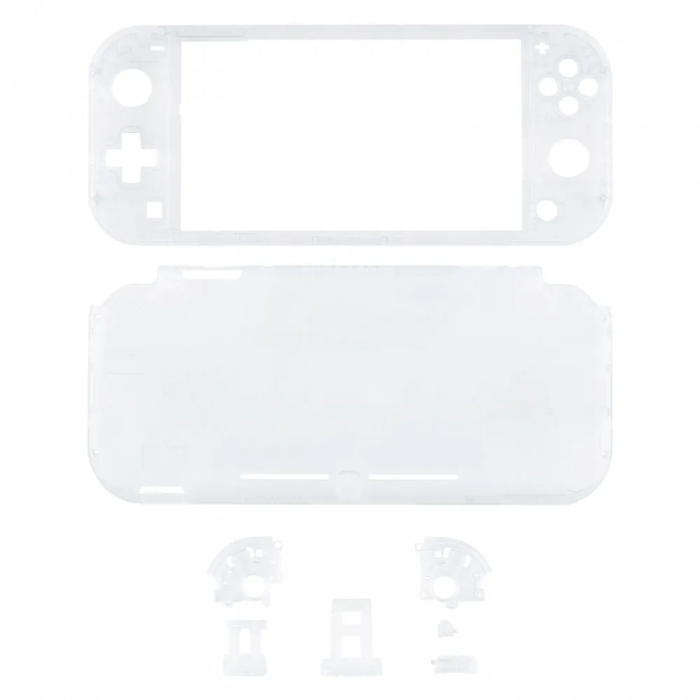 eXtremeRate Transparent Clear DIY Replacement Shell for NS Switch Lite, NSL Handheld Controller Housing w/ Screen Protector, Custom Case Cover for Nintendo Switch Lite - DLM501