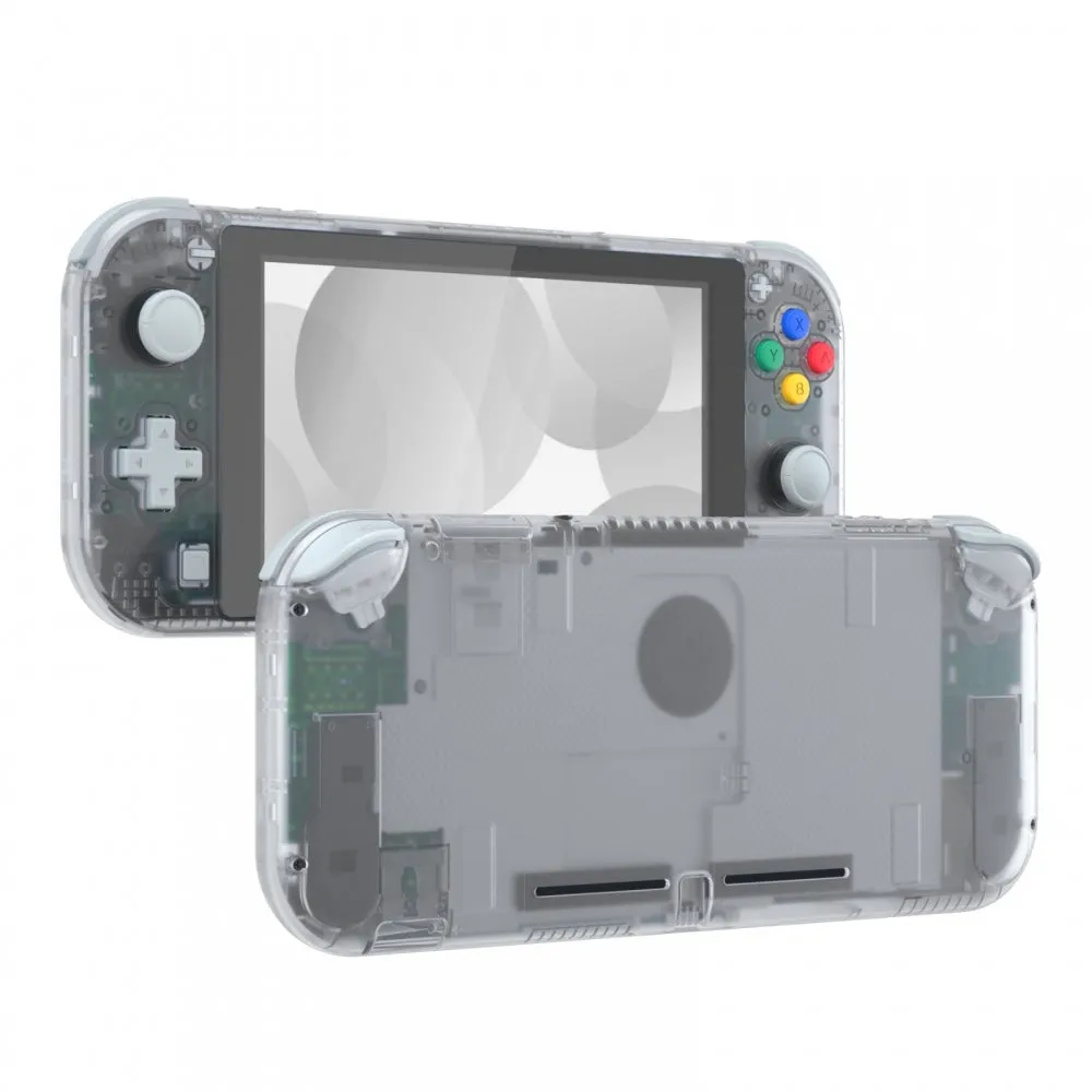 eXtremeRate Transparent Clear DIY Replacement Shell for NS Switch Lite, NSL Handheld Controller Housing w/ Screen Protector, Custom Case Cover for Nintendo Switch Lite - DLM501