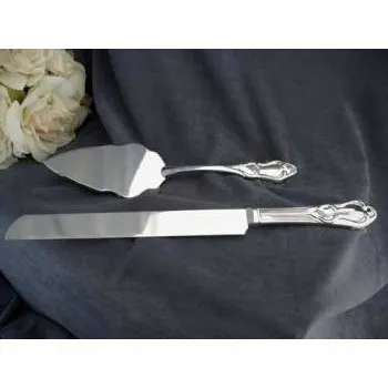 Filigree Scroll Design Wedding Cake Server Set