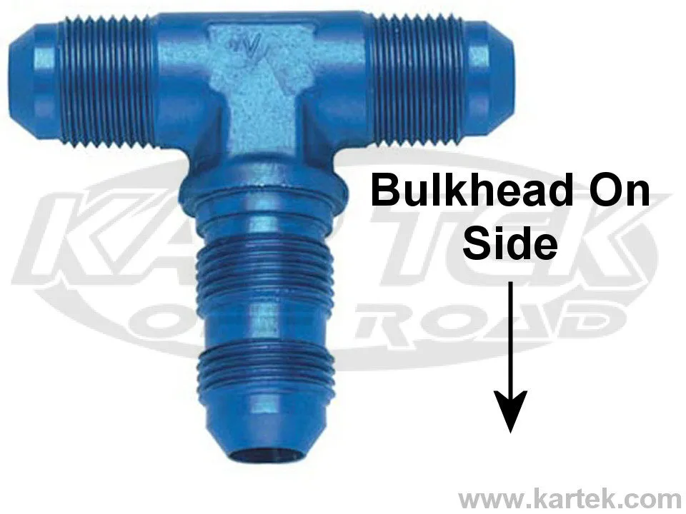 Fragola AN -3 Blue Anodized Aluminum Bulkhead Tee On The Side Fittings For Brakes