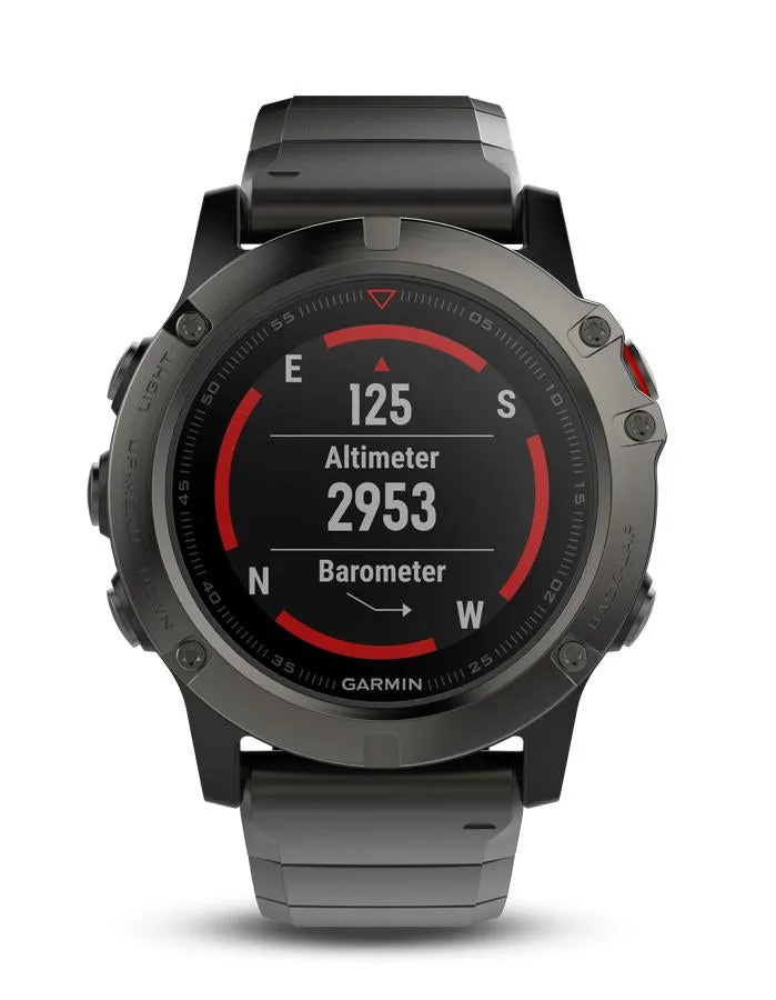 Garmin Fenix 5X Sapphire GPS Smartwatch - Slate Gray - Metal Band - Maps