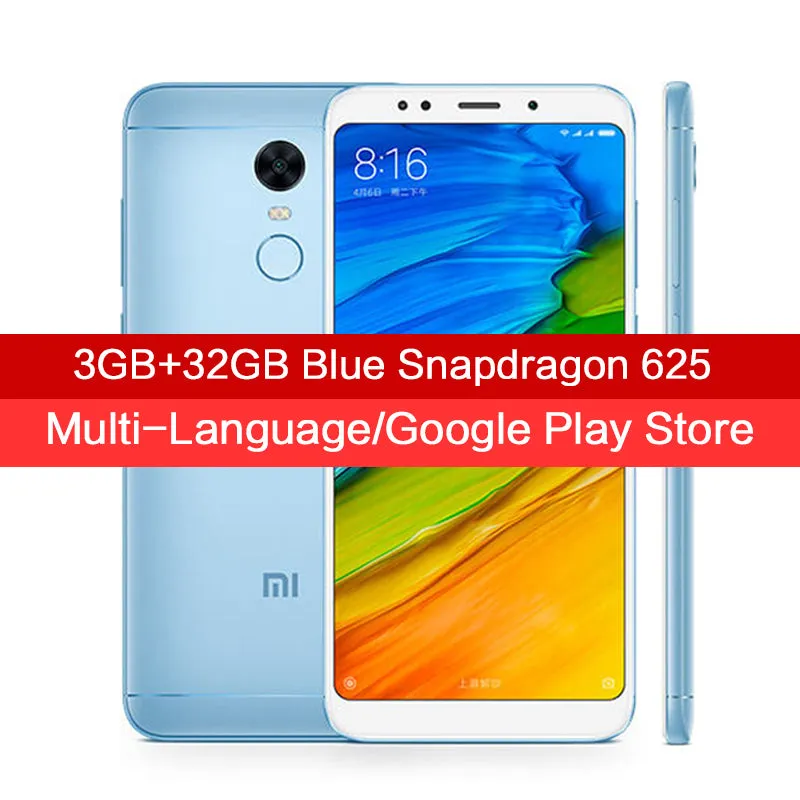 Global Version Xiaomi Redmi 5 Plus 3GB 32GB Mobile Phones 18:9 Full Screen Display Snapdragon 625 Octa Core 4000mAh MIUI 9.2 CE