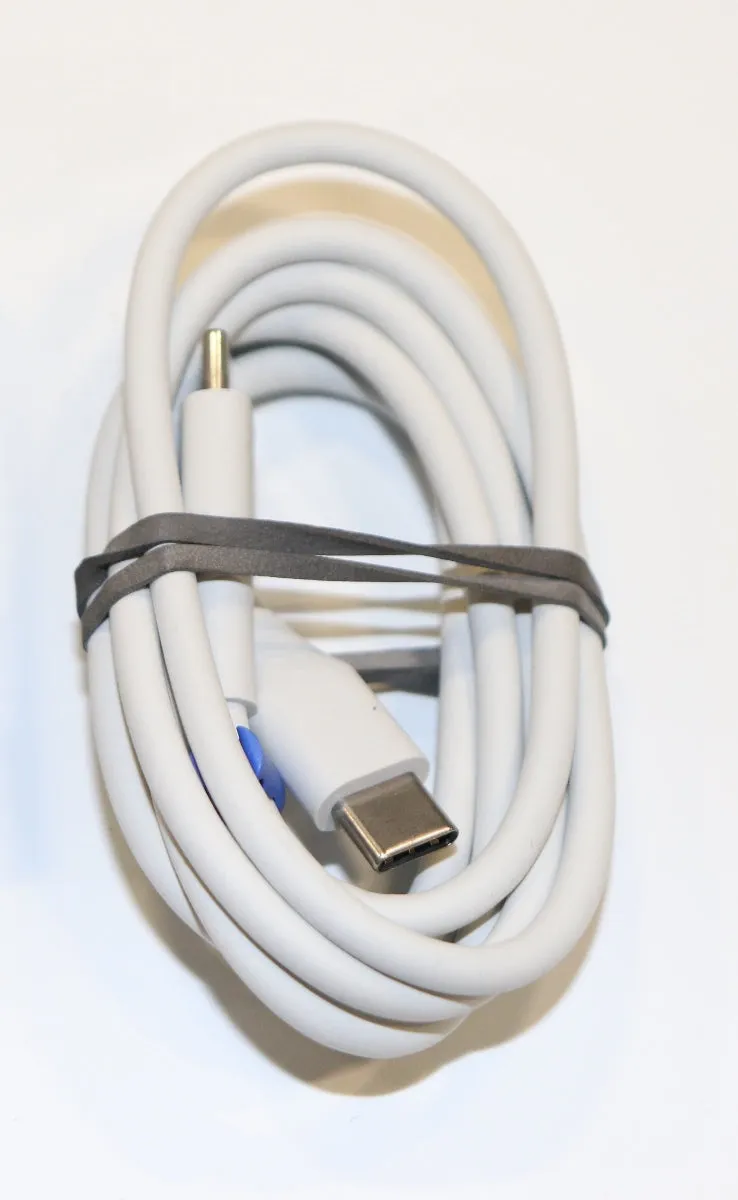 Google 3.5Ft Charge and Sync Data Cable for USB-C Devices - White/Blue Notch