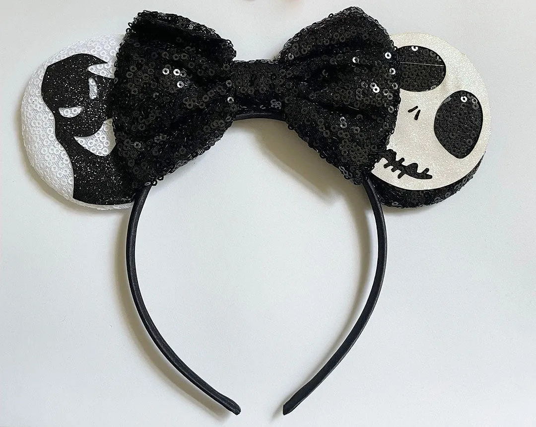 Halloween Mouse Ears ,Magic Mouse Sequin Headband Ears, Birthday Girl Party Favors, Magic Bows